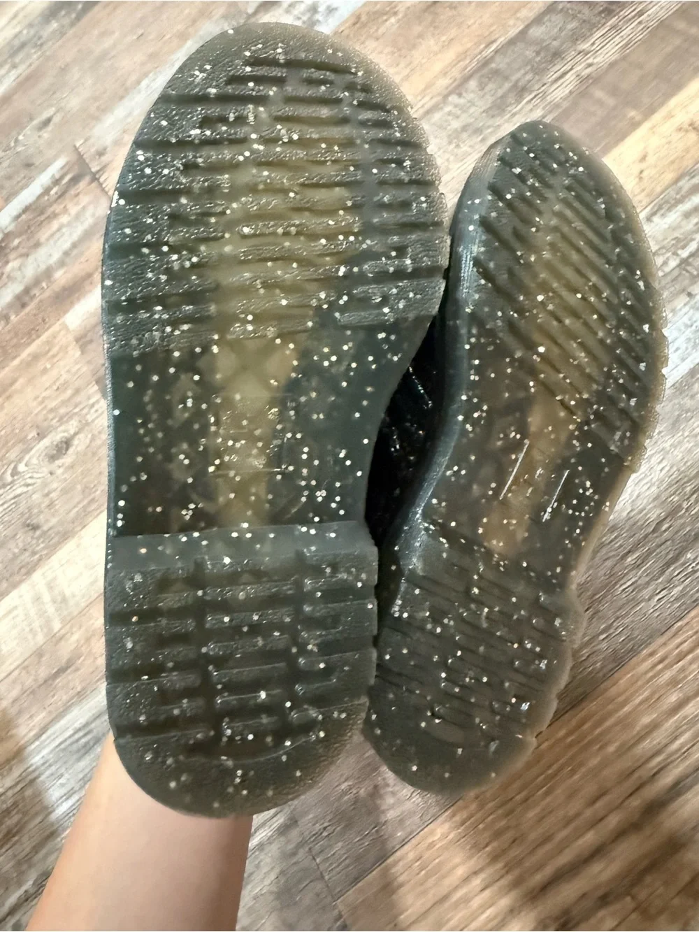 Dr. Martens Toddler Black Disco Glitter 1460T Combat Boots US Size 9